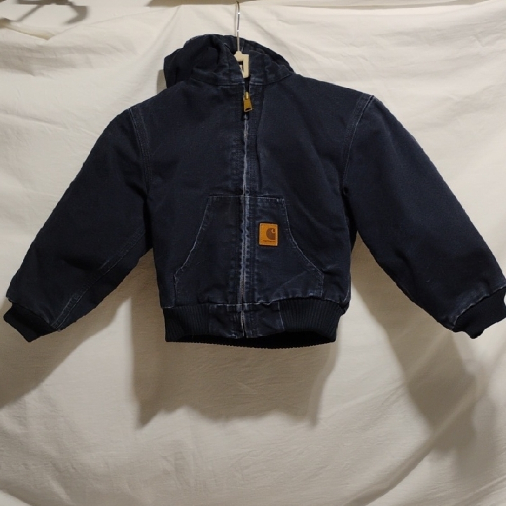 (BX48) SALE! Carhartt Blue Denim Kids Jacket W Insulated Sz.XS-4-5 Like New